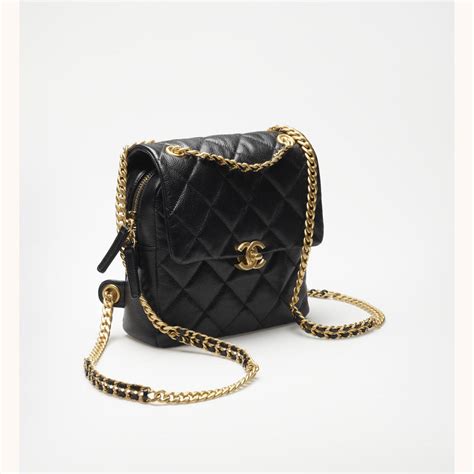 chanel backpack as3108 black|Chanel leather backpack.